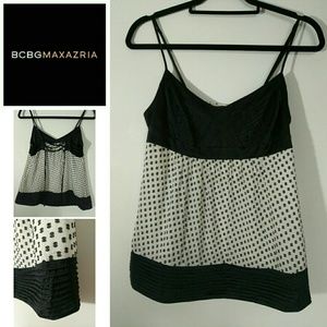 BCBGmaxazria | silk blend cami | black and white